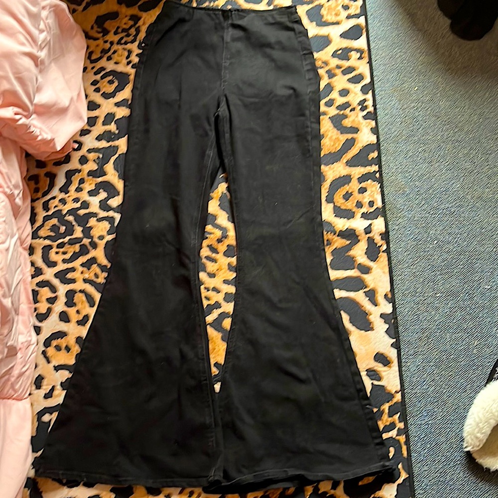 black flare jeans